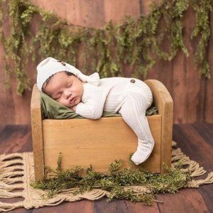 Newborn Pajamas Sleeper Spring Easter Girl Outfit Clothes hat romper Photoshot